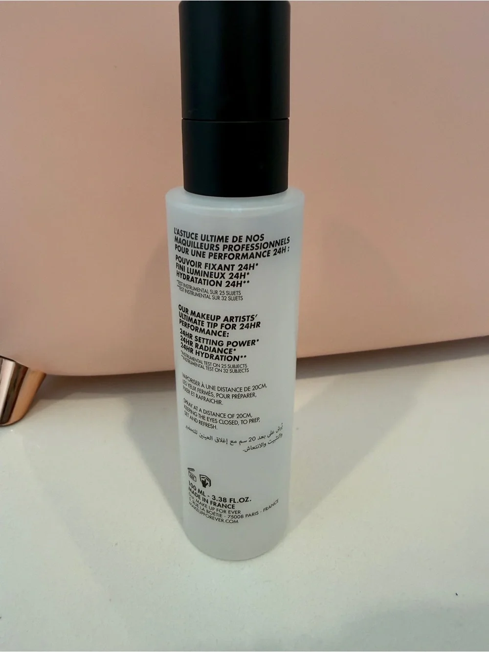 NWOB Makeup Forever Mist & Fix Hydrating Setting Mist - White with Black Cap